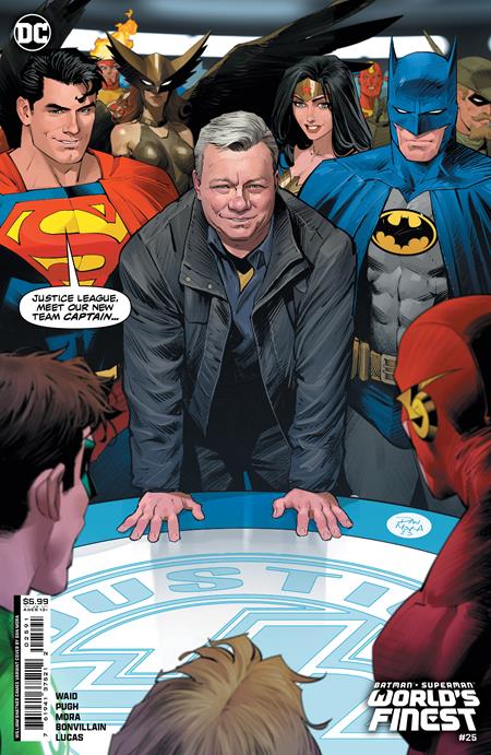 BATMAN SUPERMAN WORLDS FINEST #25 CVR G DAN MORA WILLIAM SHATNER CAMEO CARD STOCK VARIANT