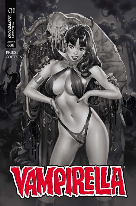 VAMPIRELLA (2026) #1 CVR N INC 1:7 ELIAS CHATZOUDIS B&W VAR