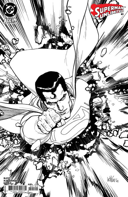 SUPERMAN UNLIMITED #1 CVR M INC 1:250 LEINIL FRANCIS YU B&W CARD STOCK VAR