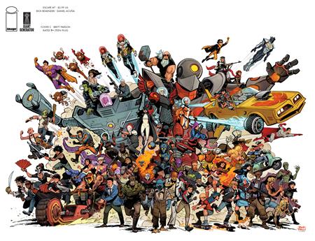 ESCAPE #7 CVR C INC 1:15 BRETT PARSON GIANT GENERATOR GROUP SHOT WRAPAROUND VAR