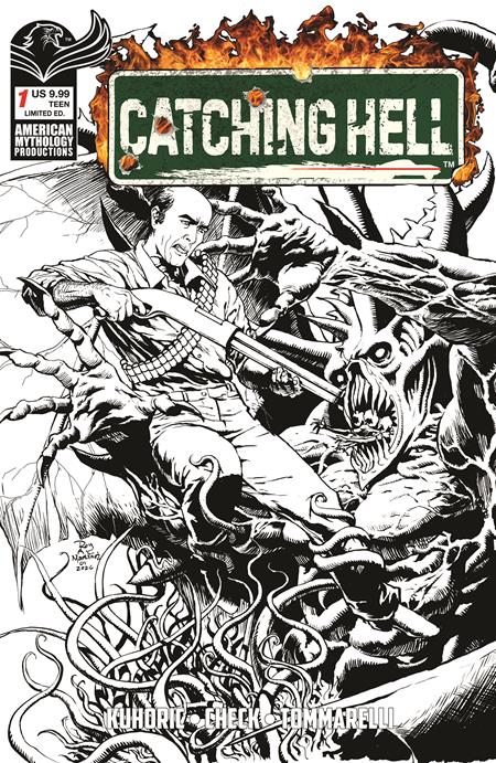 CATCHING HELL FEAT REGGIE BANNISTER #1 CVR F ROY ALLAN MARTINEZ B&W LIMITED EDITION VAR Limited to 350 Copies Allocations May Occur