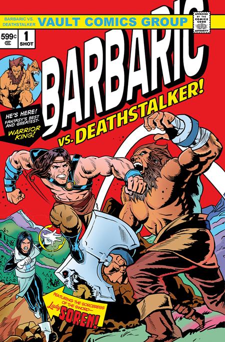 BARBARIC VS DEATHSTALKER (ONE SHOT) CVR F NATHAN GOODEN & TIM DANIEL VAULT VINTAGE PREMIUM VAR