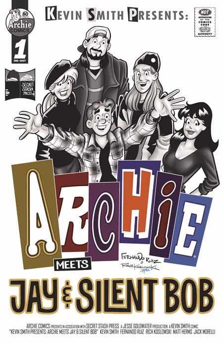 ARCHIE MEETS JAY AND SILENT BOB #1 (ONE SHOT) CVR B FERNANDO RUIZ RICH KOSLOWSKI HOMAGE GREYSCALE VAR