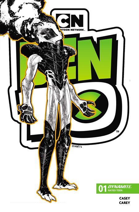 BEN 10 #1 3RD PRINTING CVR B INC 1:7 ROBERT CAREY B&W VAR