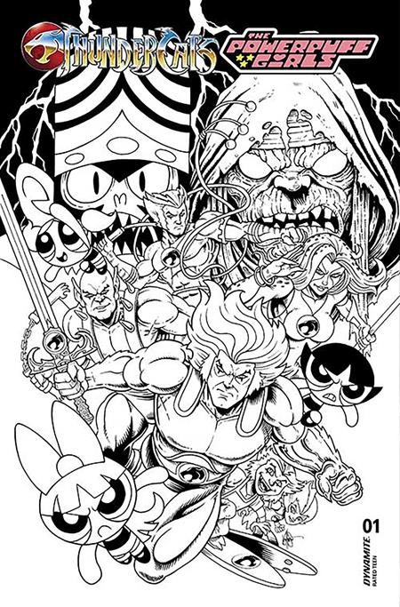 THUNDERCATS POWERPUFF GIRLS #1 CVR O INC 1:5 KEN HAESER LINE ART FOC BONUS VAR