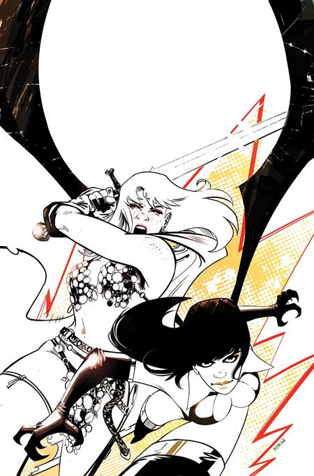 VAMPIRELLA VS RED SONJA RED CITY #1 CVR M INC 1:10 SEBASTIAN PIRIZ LINE ART VIRGIN VAR
