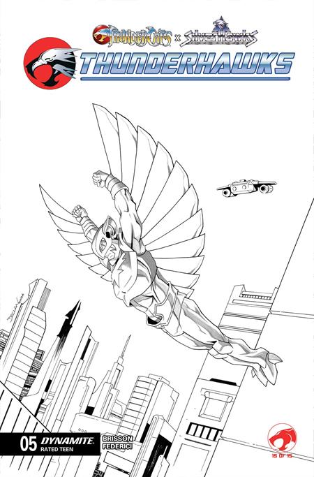 THUNDERCATS X SILVERHAWKS THUNDERHAWKS #5 CVR K DECLAN SHALVEY LINE ART VAR