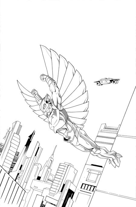 THUNDERCATS X SILVERHAWKS THUNDERHAWKS #5 CVR L INC 1:7 DECLAN SHALVEY LINE ART VIRGIN VAR