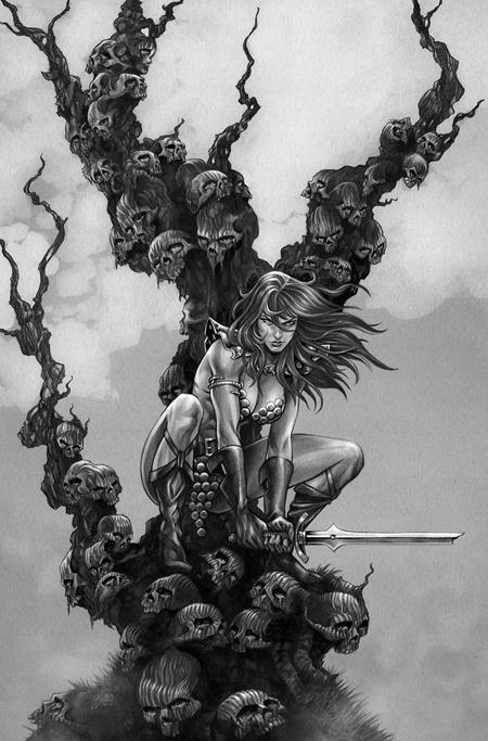 RED SONJA SHE DEVIL WITH A SWORD #5 CVR M INC 1:7 MIKE ROOTH B&W VIRGIN VAR