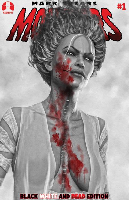MARK SPEARS MONSTERS #1 7TH PRINTING BLACK WHITE & DEAD EDITION CVR B MARK SPEARS THE CRIMSON BRIDE VAR