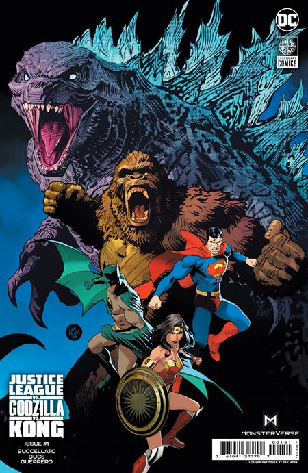 JUSTICE LEAGUE VS GODZILLA VS KONG #1 (OF 6) CVR H INC 1:25 DAN MORA CARD STOCK VAR