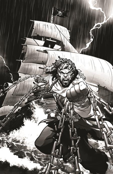 SHAQUILLE ONEAL PRESENTS VENGEANCE UNCHAINED THE LEGEND OF BLACK CAESAR #1 (OF 5) CVR H INC 1:20 RAY ANTHONY HEIGHT B&W SKETCH VAR