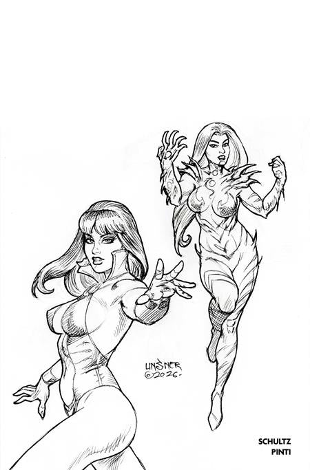 VAMPIRELLA X WITCHBLADE SPECIAL #1 (ONE SHOT) CVR T INC 1:20 JOSEPH MICHAEL LINSNER LINE ART VIRGIN VAR