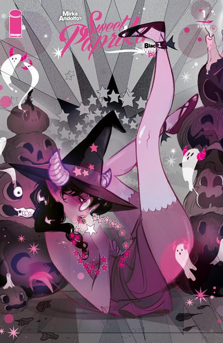 MIRKA ANDOLFOS SWEET PAPRIKA BLACK WHITE & PINK HALLOWEEN SPECIAL #1 (OF 2) CVR E INC 1:50 FILIPPO CURZI YUM VAR