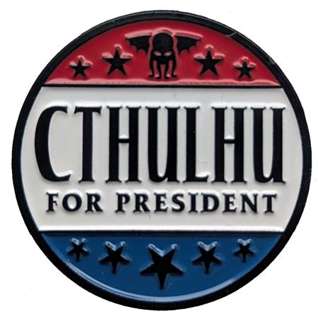 TITAN MERCH ORIGINAL GAMING CTHULHU FOR PRESIDENT ENAMEL PIN BADGE
