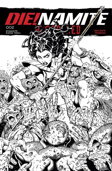 DIENAMITE BLOOD RED #2 CVR K INC 1:7 WILL ROBSON LINE ART FOC BONUS VAR
