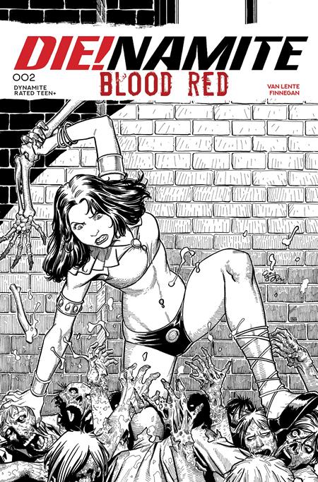 DIENAMITE BLOOD RED #2 CVR L INC 1:7 EJ SU LINE ART FOC BONUS VAR