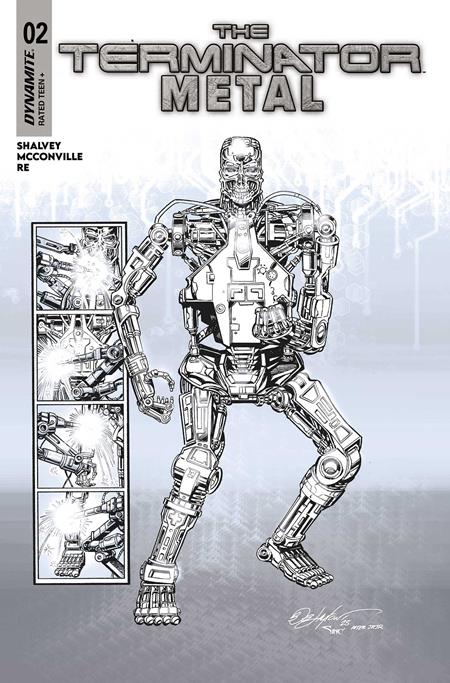 TERMINATOR METAL #2 CVR J INC 1:5 BOB LAYTON LINE ART FOC BONUS VAR