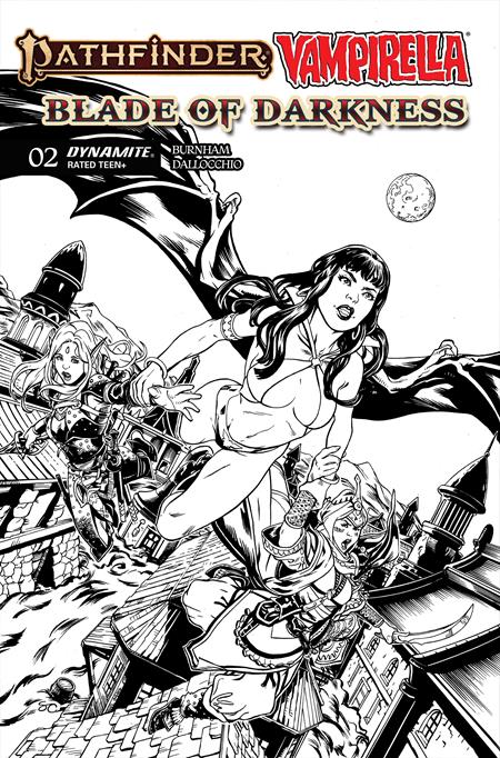 PATHFINDER VAMPIRELLA BLADE OF DARKNESS #2 CVR F INC 1:10 STEVEN CUMMINGS LINE ART VAR