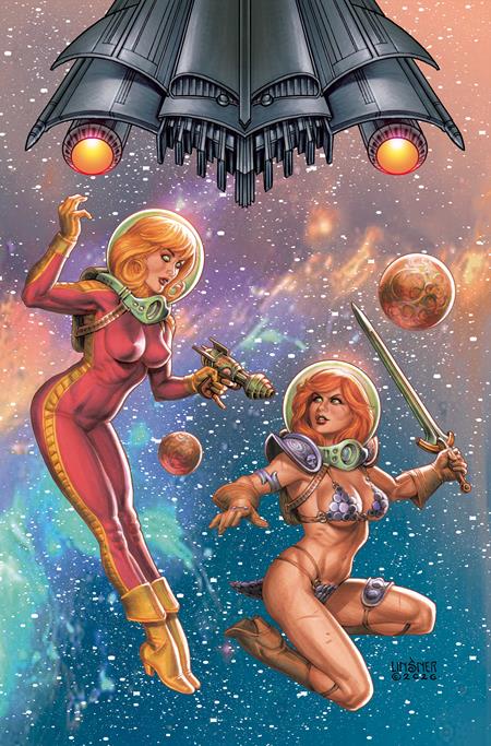 RED SONJA BARBARELLA #1 CVR G JOSEPH MICHAEL LINSNER FOIL VIRGIN VAR