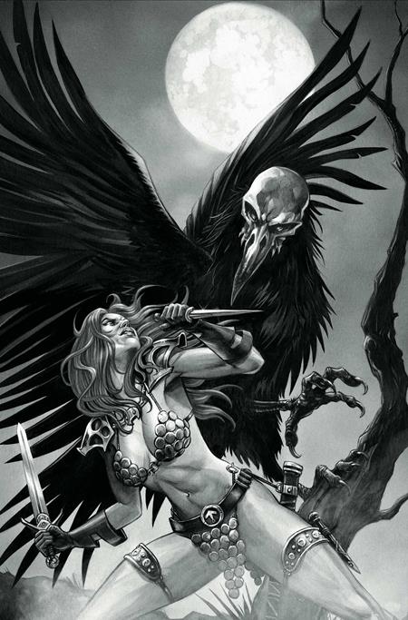 RED SONJA SHE DEVIL WITH A SWORD #7 CVR N INC 1:7 MIKE ROOTH B&W VIRGIN VAR