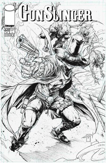 GUNSLINGER SPAWN #60 CVR B JONATHAN URIBE B&W VAR