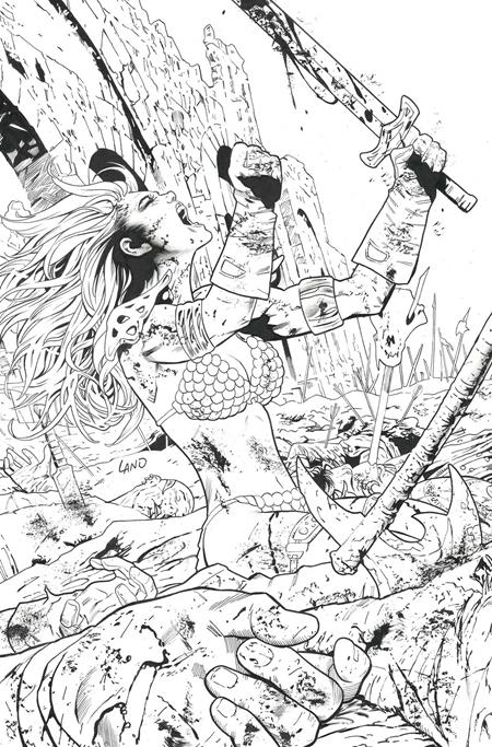 SONJA REBORN #5 CVR L INC 1:7 GREG LAND LINE ART VIRGIN FOC BONUS VAR