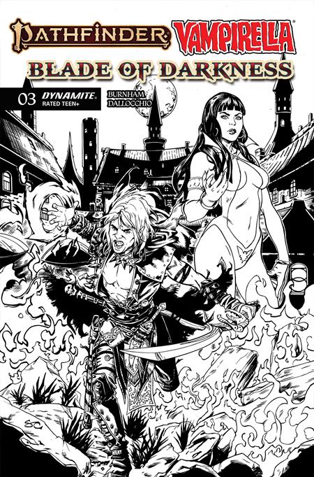 PATHFINDER VAMPIRELLA BLADE OF DARKNESS #3 CVR F INC 1:10 STEVEN CUMMINGS LINE ART VAR