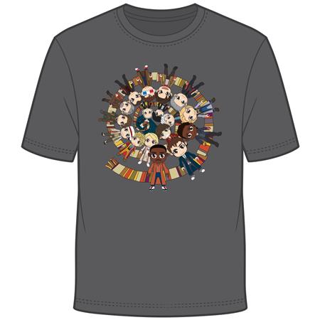 DOCTOR WHO KAWAII TITANS DOCTORS SCARF VORTEX BY KELLY YATES T-SHIRT XL