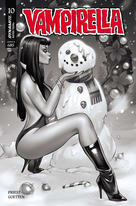 VAMPIRELLA #10 CVR N INC 1:7 ELIAS CHATZOUDIS B&W FOC BONUS VAR