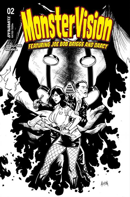 MONSTERVISION FEATURING JOE BOB BRIGGS AND DARCY #2 CVR G INC 1:15 DAVE ACOSTA LINE ART VAR