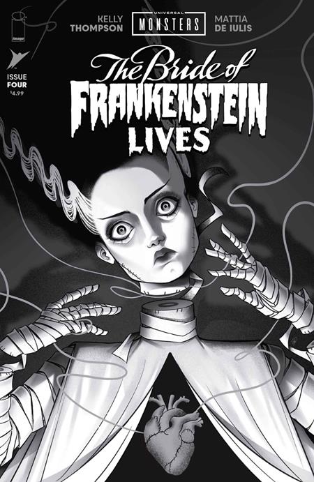 UNIVERSAL MONSTERS THE BRIDE OF FRANKENSTEIN LIVES #4 (OF 4) CVR D INC 1:25 SWEENEY BOO CLASSIC HORROR B&W VAR