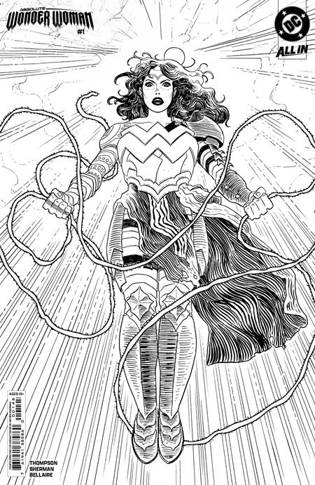 ABSOLUTE WONDER WOMAN #1 Fourth Printing Cvr B Inc 1:25 Hayden Sherman B&W Card Stock
