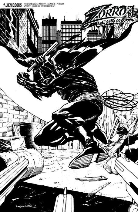 Zorro's Legacy #4 Variant D (Lopresti B&W)