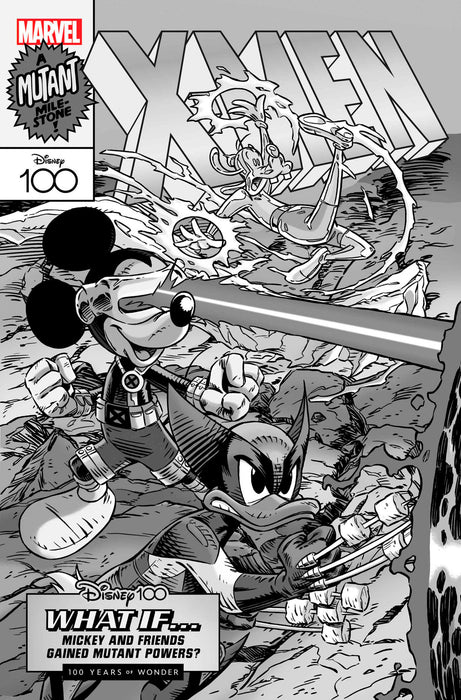 AMAZING SPIDER-MAN #39 1:100 VITALE MANGIATORDI DISNEY100 X-MEN BLACK AND WHITE VARIANT [GW]