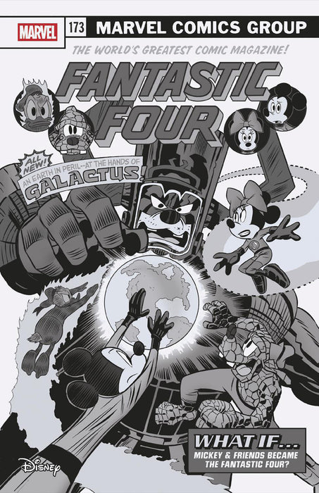 FANTASTIC FOUR (2022) #31 1:100 CLAUDIO SCIARRONE BLACK AND WHITE DISNEY WHAT IF? FANTASTIC FOUR HOMAGE VARIANT [DOOM]