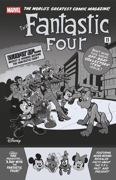 FANTASTIC FOUR (2022) #32 1:100 EMILIO URBANO BLACK AND WHITE DISNEY WHAT IF? FANTASTIC FOUR HOMAGE VARIANT [DOOM]