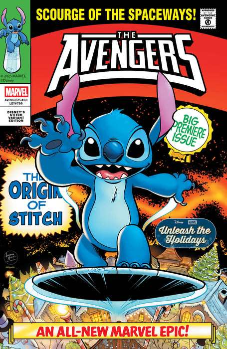 AVENGERS (2023) #33 LUCIANO VECCHIO DISNEY STITCH UNLEASH THE HOLIDAYS VARIANT