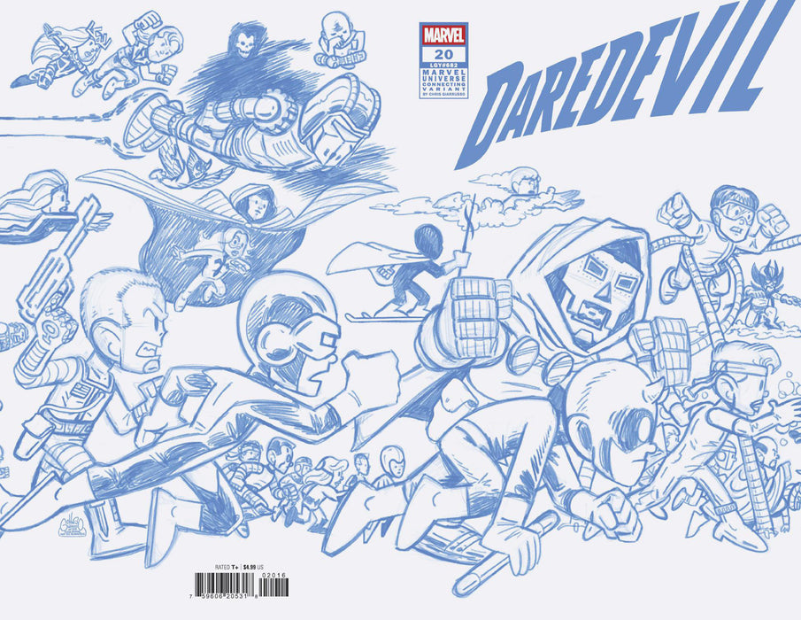 DAREDEVIL (2023) #20 1:50 CHRIS GIARRUSSO MARVEL UNIVERSE CONNECTING BLUE LINE SKETCH VARIANT C