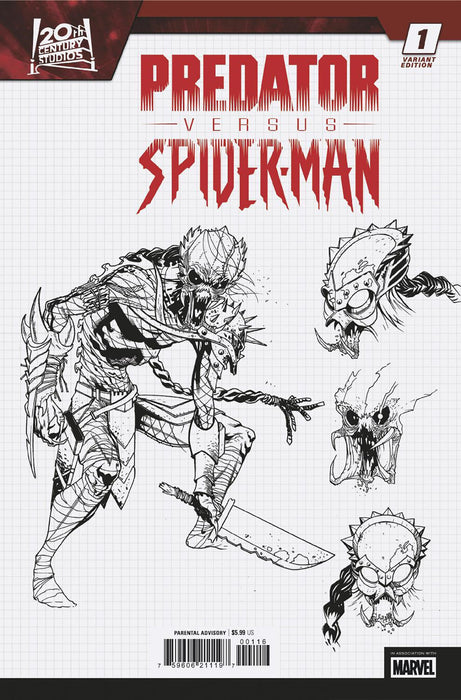 PREDATOR VS. SPIDER-MAN #1 1:10 MARCELO FERREIRA DESIGN VARIANT