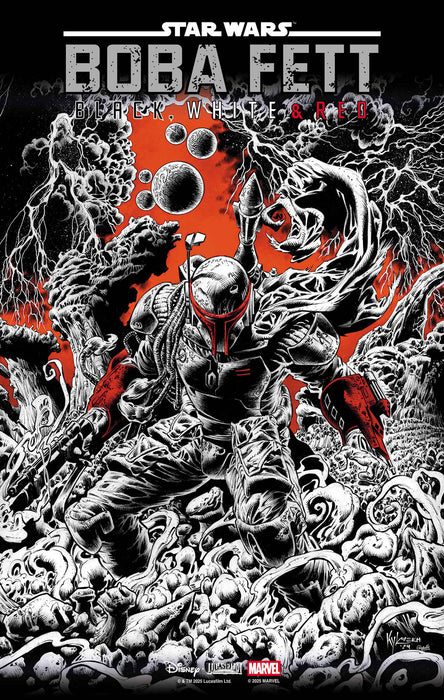 STAR WARS: BOBA FETT - BLACK, WHITE & RED #2 1:25 KYLE HOTZ VARIANT