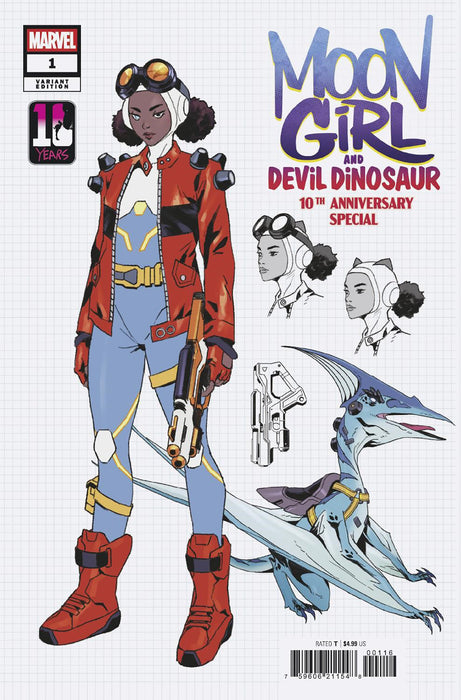 MOON GIRL & DEVIL DINOSAUR 10TH ANNIVERSARY SPECIAL #1 1:10 ANAND RAMCHERON DESIGN VARIANT