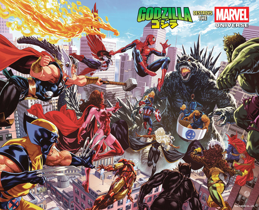 GODZILLA DESTROYS THE MARVEL UNIVERSE #1 WRAPAROUND COVER