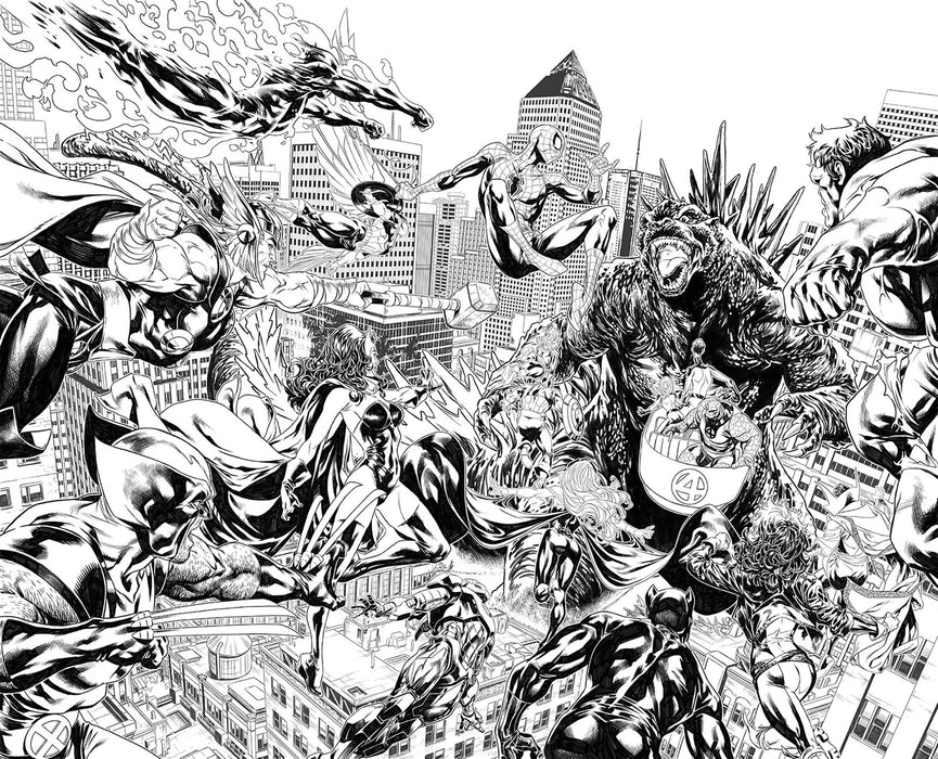 GODZILLA DESTROYS THE MARVEL UNIVERSE #1 1:25 MARK BROOKS RATIO VIRGIN 2ND PRINTING VARIANT