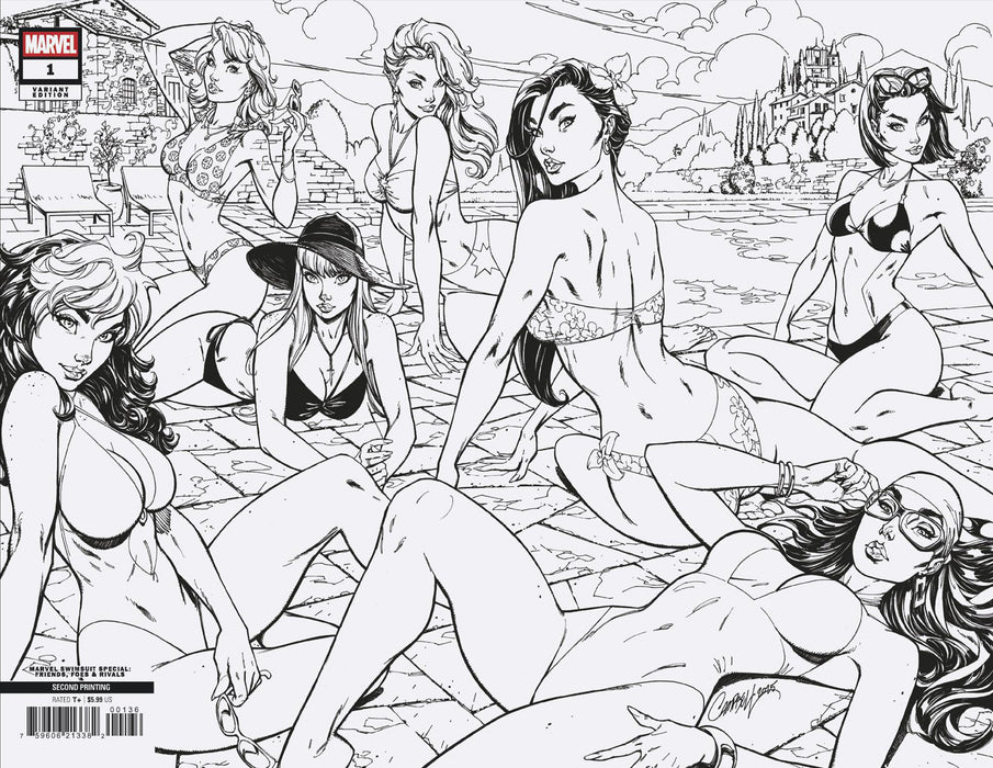 MARVEL SWIMSUIT SPECIAL: FRIENDS, FOES & RIVALS #1 1:25 J. SCOTT CAMPBELL RATIO VIRGIN 2ND PRINTING VARIANT