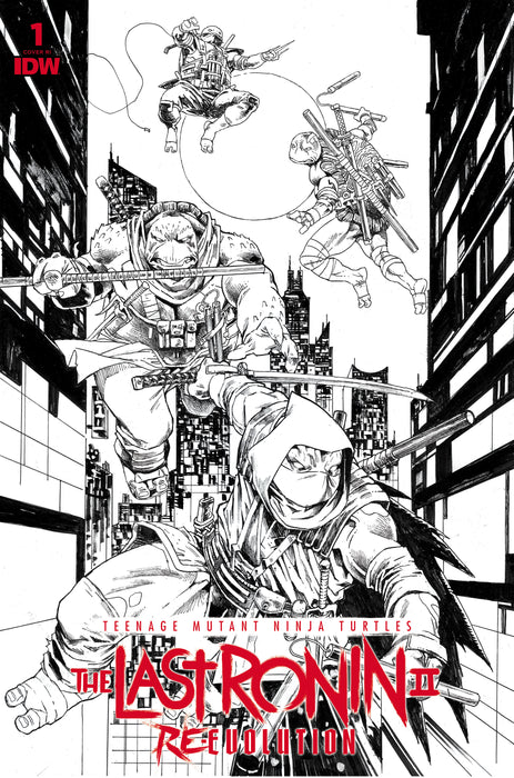 Teenage Mutant Ninja Turtles: The Last Ronin II--Re-Evolution #1 Variant RI 1:75  (Escorzas B&W)