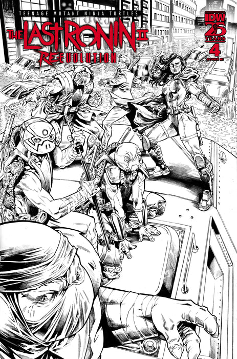 Teenage Mutant Ninja Turtles: The Last Ronin II--Re-Evolution #4 Variant RI (75)   (Escorzas B&W)