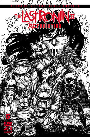 Teenage Mutant Ninja Turtles: The Last Ronin II-Re-Evolution #5 Variant RI (100) (Eastman B&W)