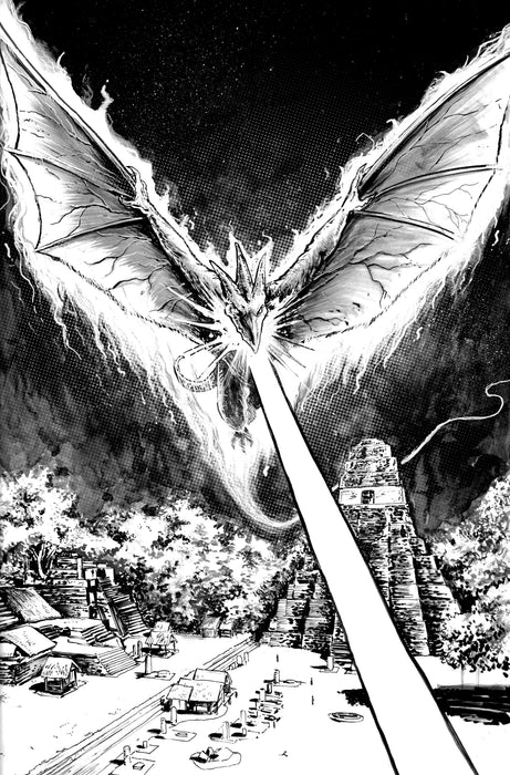 Godzilla: Here There Be Dragons II--Sons of Giants #4 Variant RI (10) (Smith B&W  Full Art)