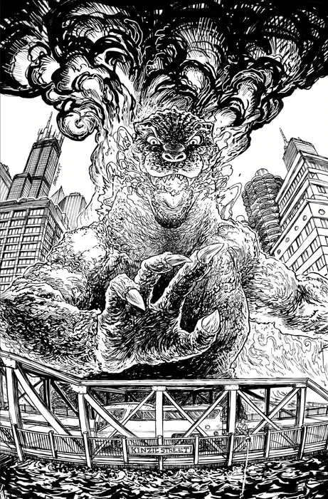 Godzilla Vs. America: Chicago Variant RI (10) (Browne Full Art B&W)